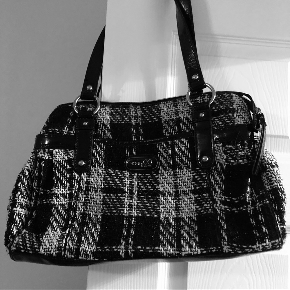 Nine & Co. by Nine West Black/White Tweed Big Bag